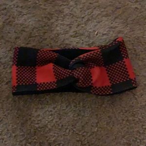 Red plaid headband
